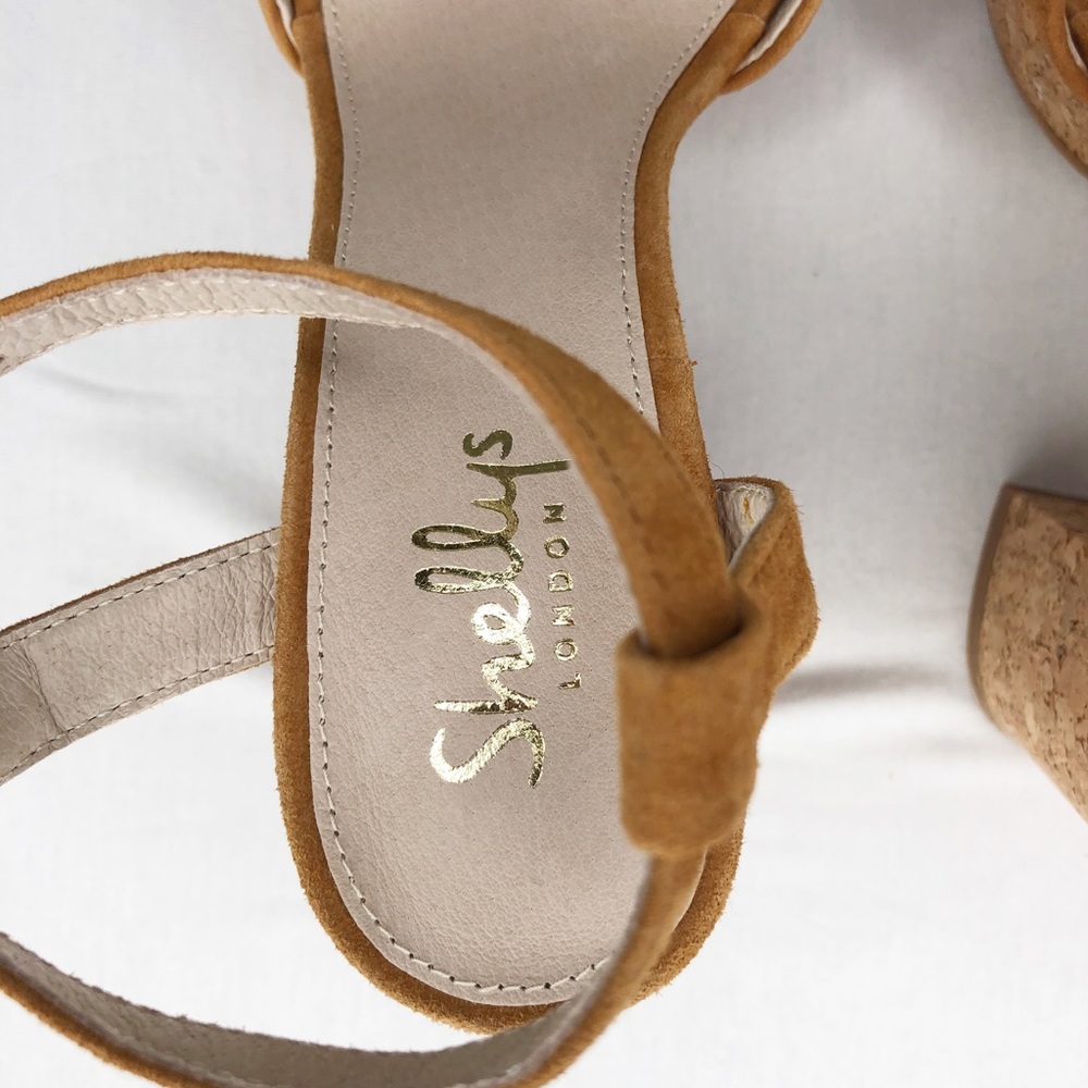 NWOB Shelly’s London Tan Suede Sandals/Heels, 38 - Picture 4 of 7